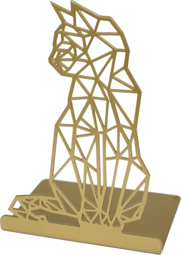 Podpórka do książek KOT Geometryczny Metal Złoty
