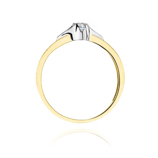Pierścionek W-155 0,12ct brylanty żółte złoto 585
