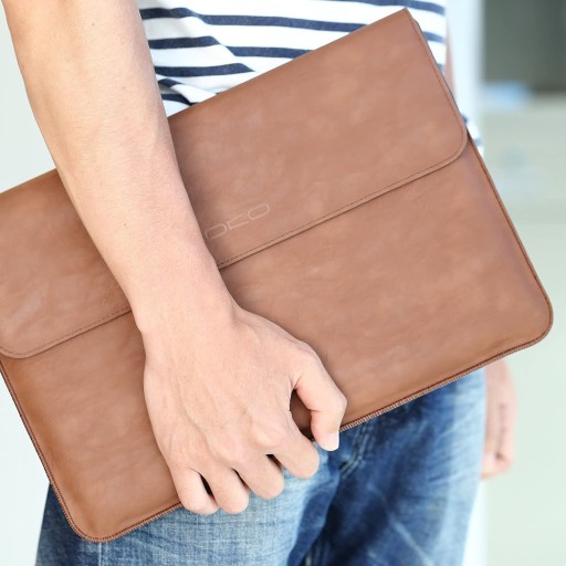 POKROWIEC TORBA DO MACBOOK 12'' SKÓRA PU BRĄZ