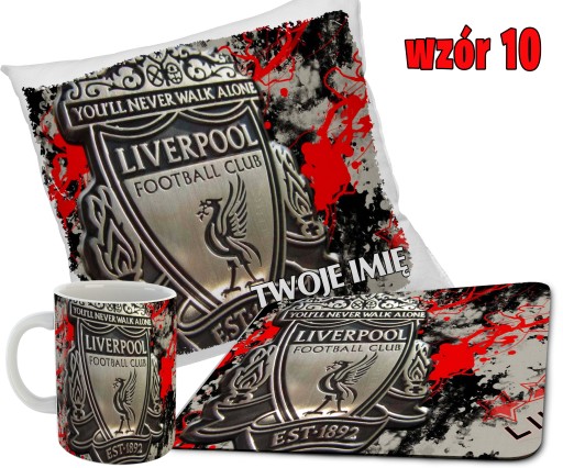 Zestaw LIVERPOOL KUBEK + PODUSZKA + PODKŁADKA POD MYSZ + IMIĘ RÓŻNE WZORY