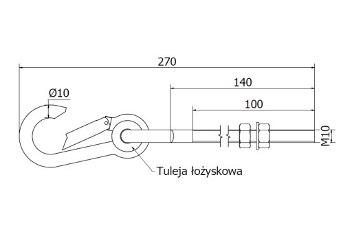 М10 200 мм поворотное крепление с карабином