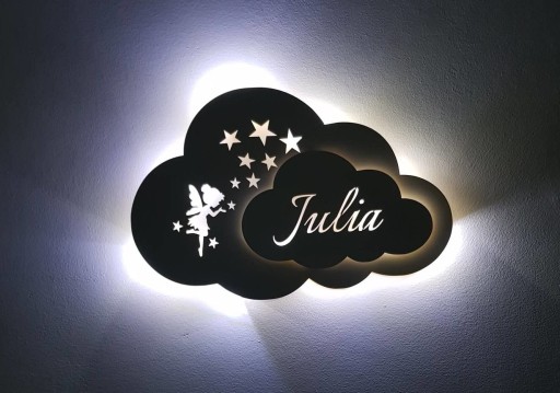 Ночной светильник-облако имени ребенка LED COLORS CLOUD FAIRY на батарейках