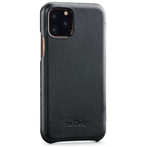 Кожаный чехол для iPhone 11 Pro Тонкий чехол-книжка черный MOVEAR