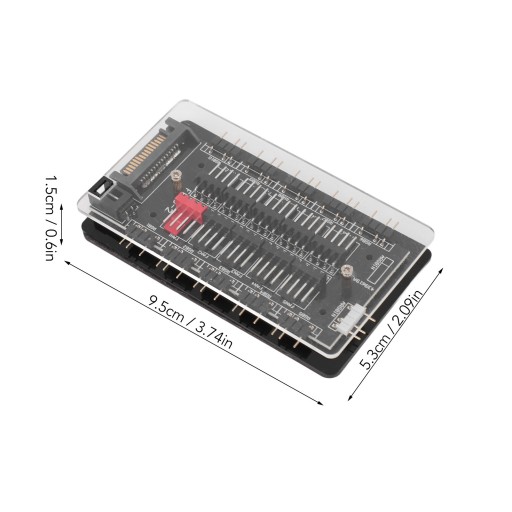 ВЕНТИЛЯТОР С АКРИЛОВЫМ КОРПУСОМ ARGB PWM, 10-КАНИЙ РАЗДЕЛИТЕЛЬ RGB5V