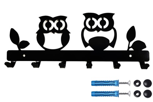 Металлическая настенная вешалка для ключей и одежды OWL