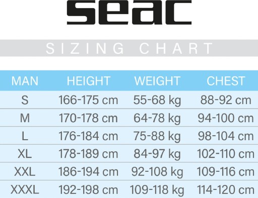 Неопреновая футболка с короткими рукавами SEAC FIT SHORT мужская 2 мм S