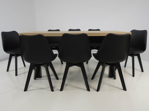 8 krzeseł skandynawskich + stół 80x140/180 cm