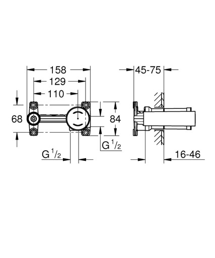 GROHE ELEMENT PODTYNKOWY DO BATERII UMYWALKOWEJ