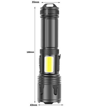 Мощный зум-фонарик XHP100 + COB LED + 26650 LiitoKala 5100 мАч