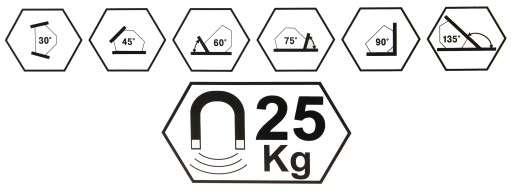 KĄTOWNIK SPAWALNICZY 6 KĄTÓW MAGNES 25KG UCHWYT