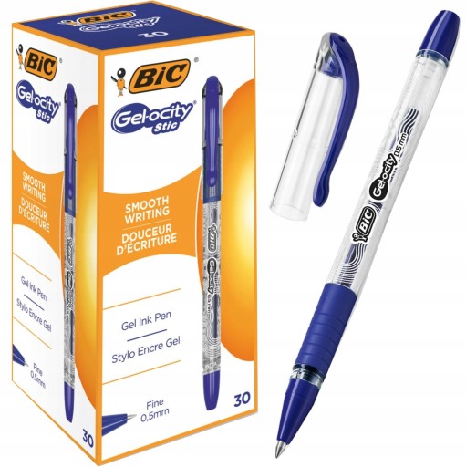Гелевая ручка BIC GEL-OCITY Stic 0,5 мм СИНЯЯ, набор из 5 шт.