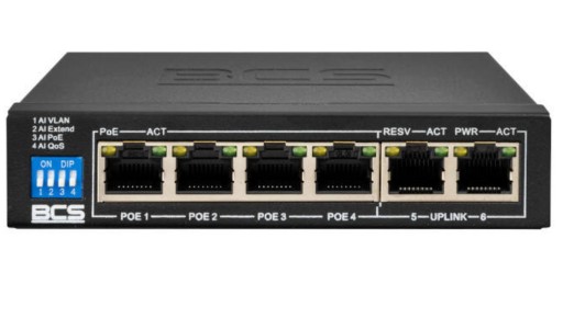 КОММУТАТОР POE BCS-B-SP0402 4-ПОРТОВЫЙ BCS BASIC