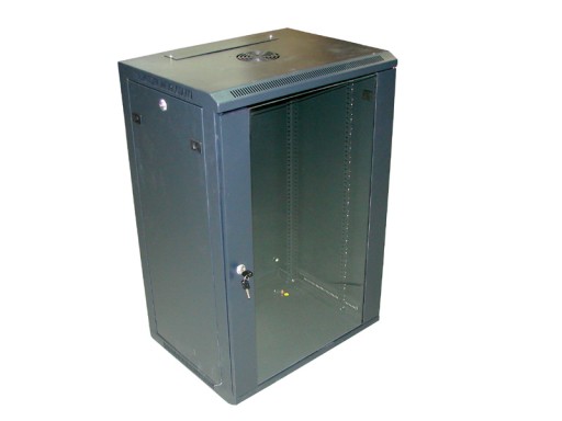 SZAFA 19' WISZĄCA ZETA 18U 600X450 RAL9004 SZKŁO D