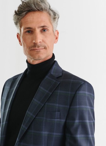 Темно-синий пиджак в клетку Slim Fit PAKO LORENTE 176/48