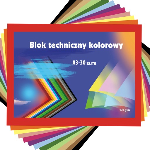 Блокнот Креска Элит для техникума, красочный А3, 170г, 30 листов