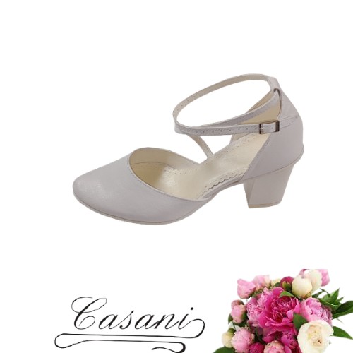 Casani buty białe 34 niskie ślubne weselne pasek