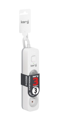 KERG M02376 PRZEDŁUŻACZ Z WŁĄCZNIKIEM 3 GNIAZDA 10A 2300W KABEL 3M