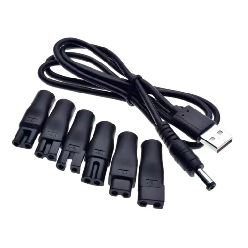 Многофункциональный разъем конвертера для зарядки бритвы, 6 шт., и USB-кабель