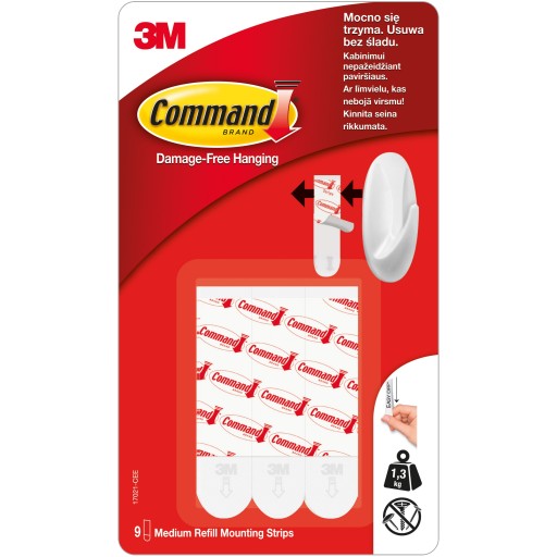 РЕМНИ СРЕДНИЕ КРЕПЛЕНИЯ COMMAND 3M 9 ШТ. 17021