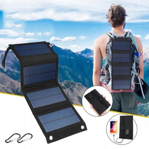 ŁADOWARKA SOLARNA PANEL TURYSTYCZNA SOLARNY SŁONECZNY SKŁADANY 10W 5V USB