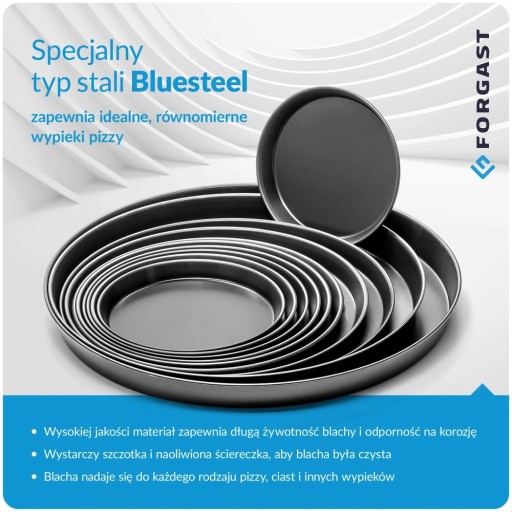 BLACHA DO PIECZENIA PIZZY ŚR. 50 cm 500 mm BLUESTEEL FORGAST FG02650