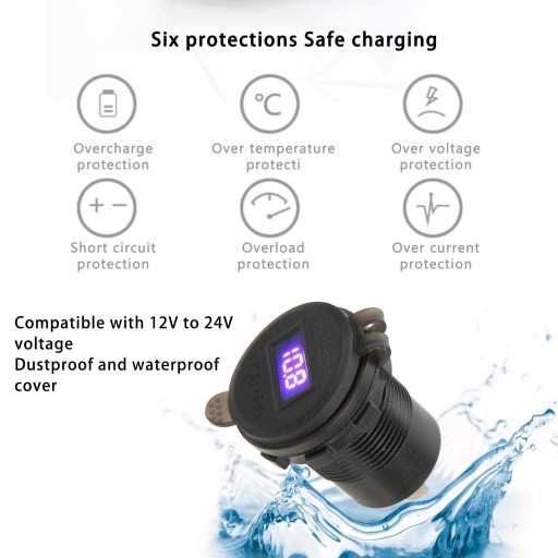 Черная универсальная розетка для зарядного устройства с двумя USB-портами.