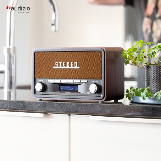 Ретро-радио на батарейках с будильником DAB FM- 50 Вт