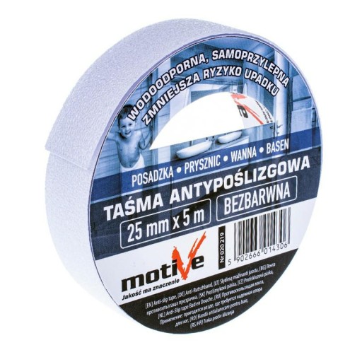 ЛЕНТА противоскользящая MOTIVE, бесцветная, 25х5
