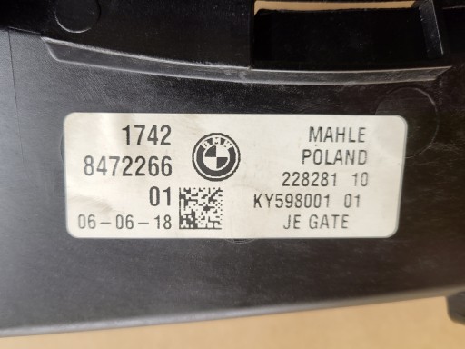 WENTYLATOR BMW G30 G31 518d 520d G32 620d