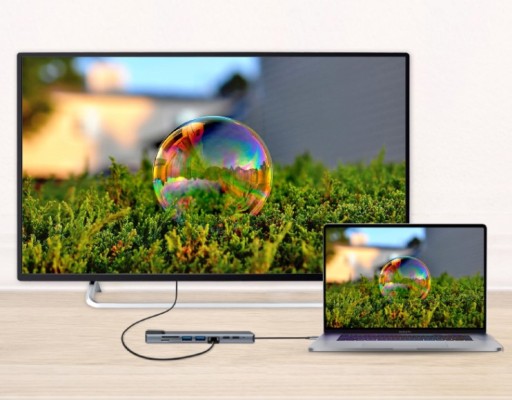 АДАПТЕР-концентратор 9-в-1 USB-C HDMI RJ45 Ethernet Устройство чтения карт SD Macbook M1 M2 M3