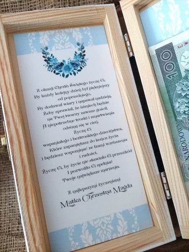 Сувенирная шкатулка для денег на крестины БЕЛАЯ