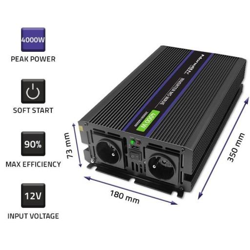Przetwornica napięcia Monolith 4000 MS Wave | 12V na 230V | 2000/4000W |
