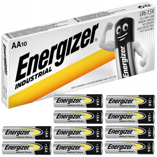10 x промышленных щелочных батареек AA R6 Energizer