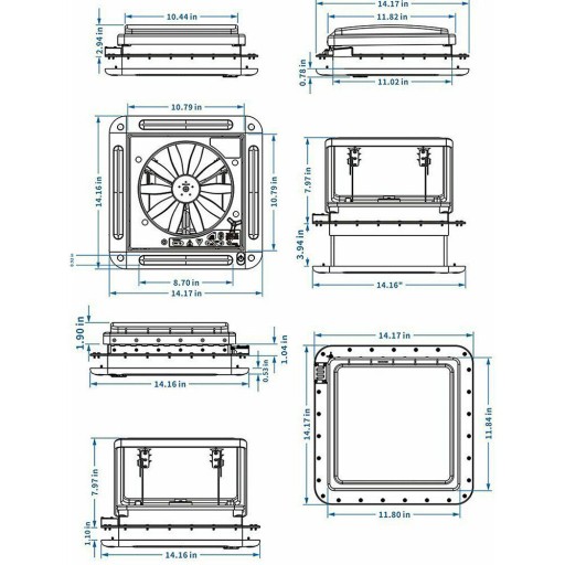 28.28CM RV RV CARAVAN SKYLIGHT VENT ROOF HATCH