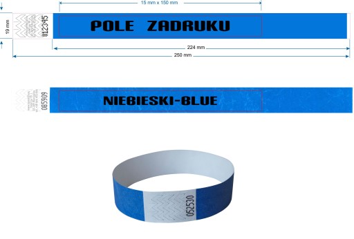 Браслеты Tyvek с принтом, 1000 шт.