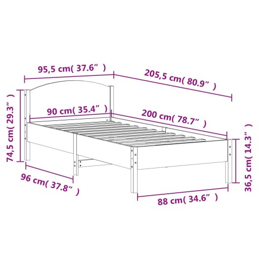 Рама без регулировки VidaXL 60x200