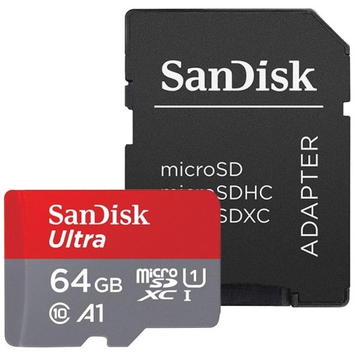 Карта памяти Sandisk microSDXC 64 ГБ + адаптер