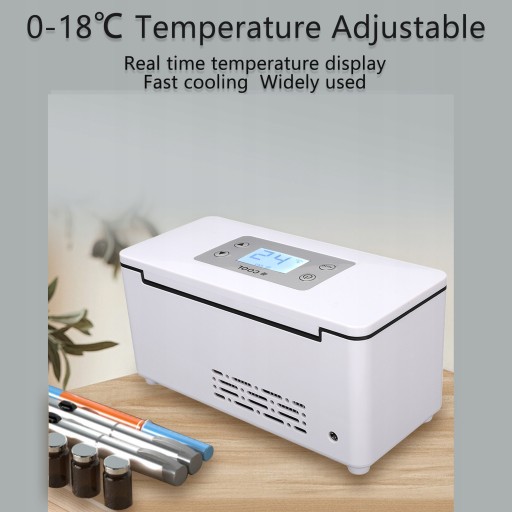 MAŁA CHŁODZIARKA DO INSULINY LODÓWKA MINI Z REGULACJĄ TEMPERATURY