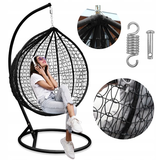 ПОДВЕСНОЙ СТУЛ COCOON, КАЧЕЛИ, САДОВАЯ КОРЗИНКА-КАЧАЛКА, ПОДУШКА, ОТДЕЛЬНО СТОЯЩИЕ
