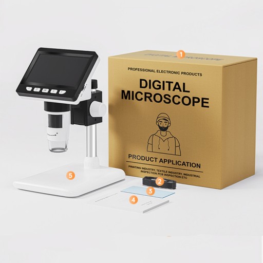 MIKROSKOP CYFROWY LCD PRZYBLIŻENIE 1000X EDUKACYJNY NAUKOWY HD 1080P USB SD