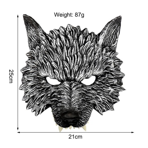 Luxury Wolf Half Face Cosplay Costume Masquerade Accessories Cover Half for
