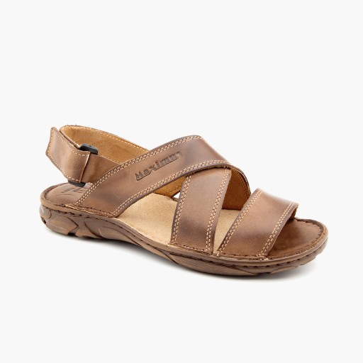 037 MAXIMUS polskie sandały na rzepy SKÓRA SZ 44