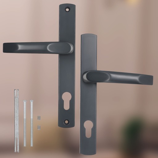 KLAMKA DRZWIOWA DŁUGI SZYLD NA WKŁADKĘ ALUMINIUM 92 MM DO DRZWI BRAM FURTKI