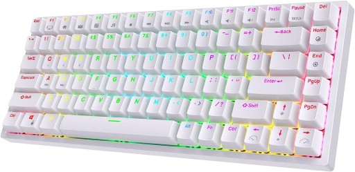 Механическая клавиатура RK84 80% КРАСНЫЙ ПЕРЕКЛЮЧАТЕЛЬ BLUETOOTH QWERTY LED RGB БЕЛЫЙ
