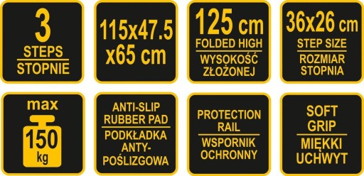 DRABINA 3 STOPNIOWA ROZKŁADANA 17733