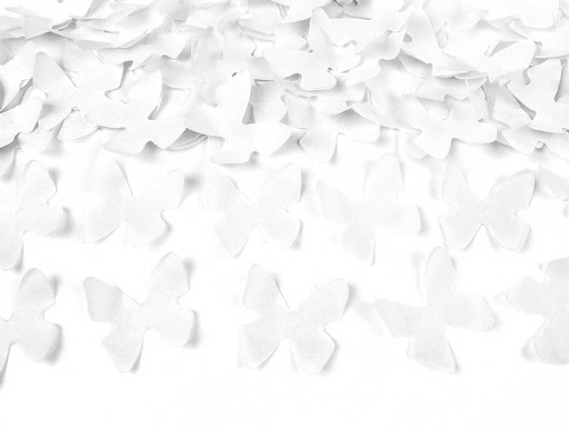 ТРУБКИ КОНФЕТТИ BUTTERFLY HEARTS БЕЛЫЕ микс 4 x 80см СВАДЬБА XXL