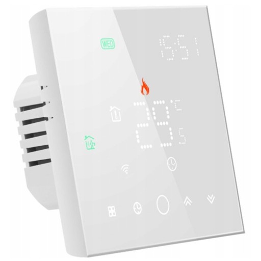 Inteligentny Termostat Obciążalny 16A Podłogówka Biały TR053 Seria PS WiFi