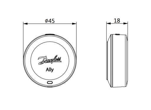 Радиокомнатный датчик DANFOSS ALLY, Zigbee