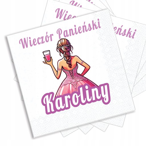ZESTAW WIECZÓR PANIEŃSKI BALONY Kubki Talerze Serwetki PERSONALIZOWANE