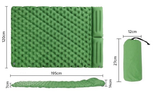 MATERAC DWUOSOBOWY POMPKA WODY SPANIA PLAŻOWY KARIMATA NAVY TURYSTYCZNY XXL